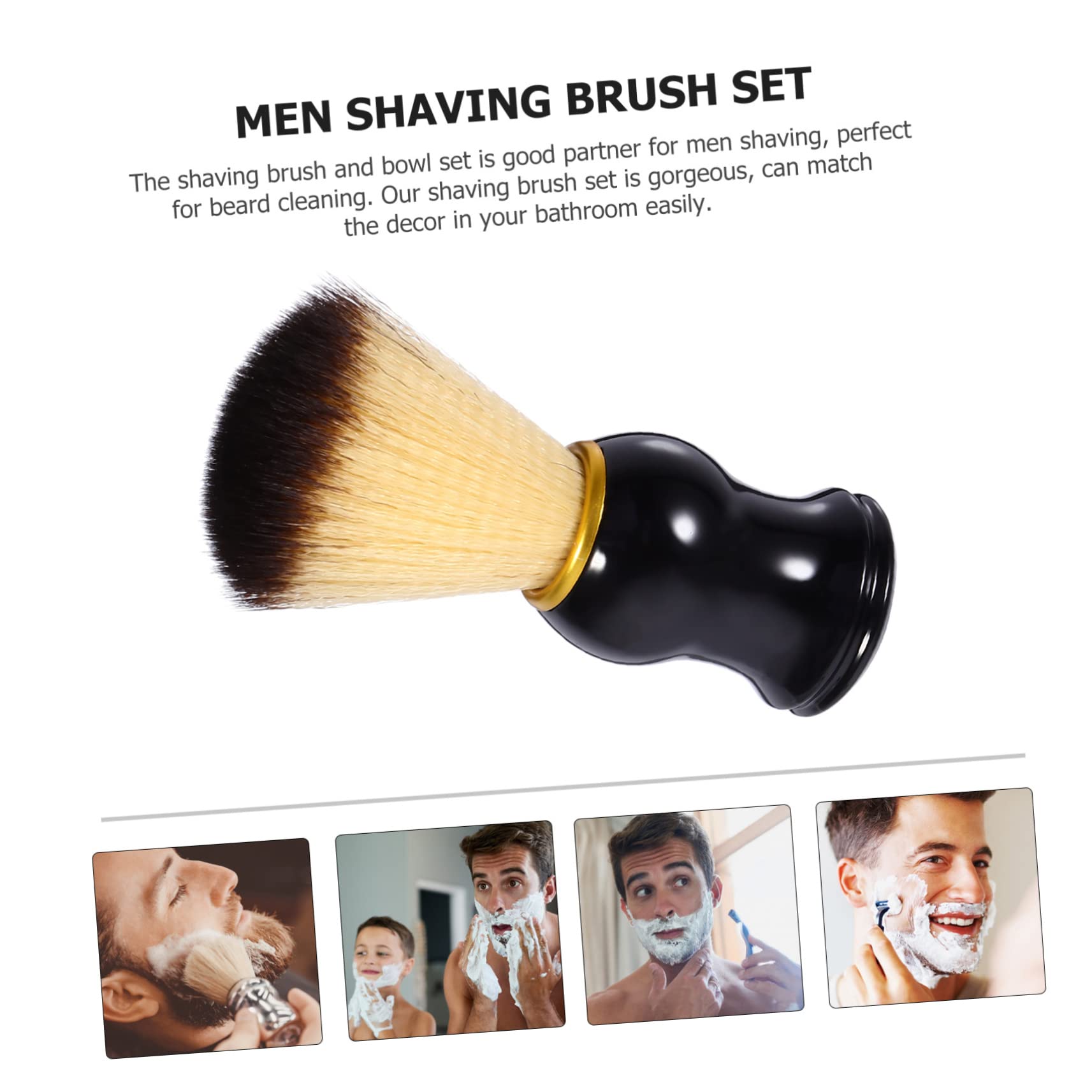 HONMEET Nylon Foaming Shaving Brush Wooden Handle Beard Care Tool Father's Day Present Color