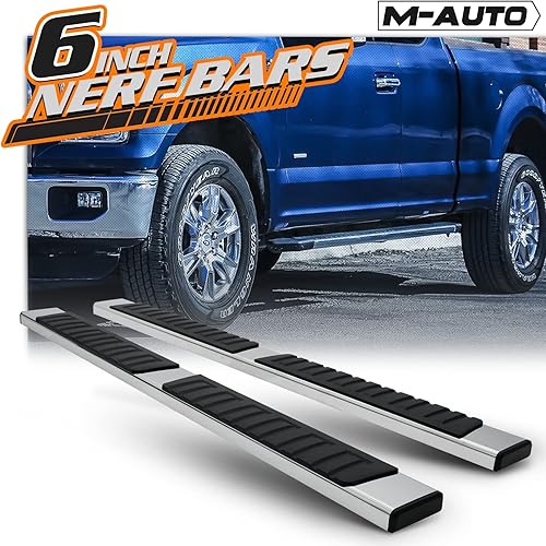Miniatura 2 de M-Auto Running Boards Side Step Bars Compatible with 2015-2025 Ford F150-F450 Super Duty SuperCrew Cab, Stainless Steel Side Step Nerf Bars