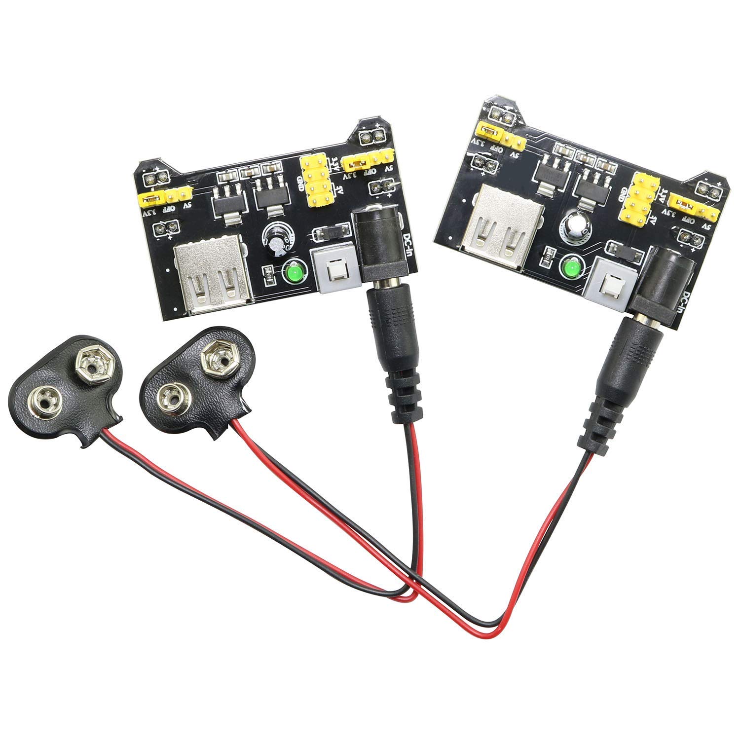 See full amazon price history chart for REES52 2pcs MB102 Breadboard Power Supply Module and 9v Battery Clip with 2.1mm X 5.5mm Male DC Plug Assortment Kit for Arduino REES52 2pcs MB102 Breadboard Power Supply Module and 9v Battery Clip with 2.1mm X 5.5mm Male DC Plug Assortment Kit for Arduino (B07XDL7SWD) Amazon Price History, Amazon Price Tracker