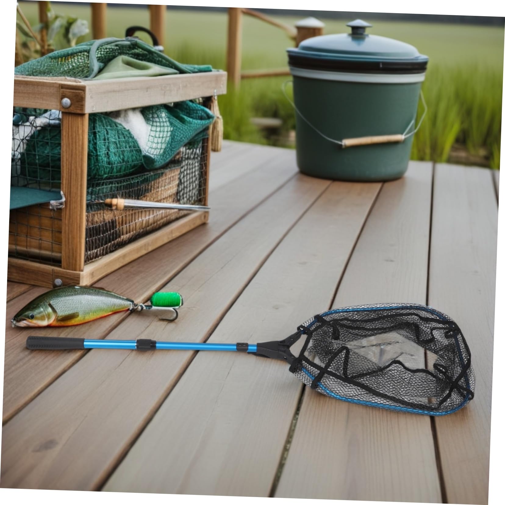 Pesca con Asa De Pesca Extensible para Peces Retráctil para Agua y Plegable para Exteriores para Camarones Pequeños con Asa Portátil