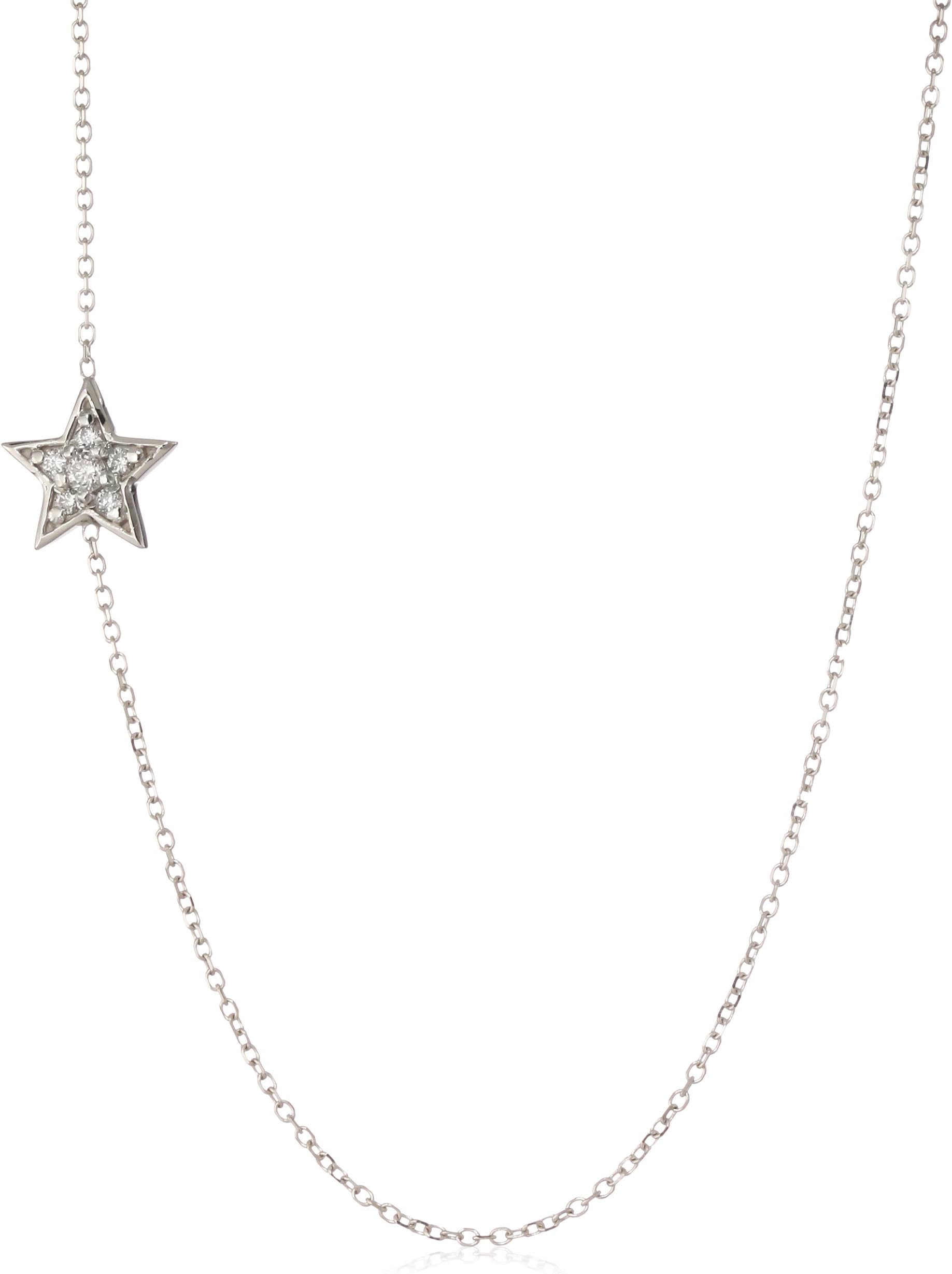 KC Designs Trinkets 14k White Gold and Diamond Side-Star Pendant Necklace