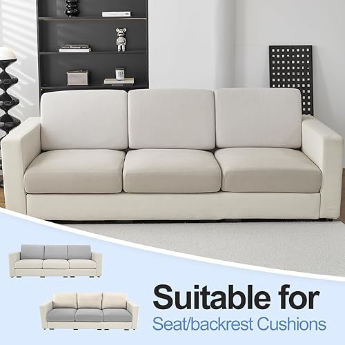 Miniatura 8 de WEYOND Fundas de cojín grandes para respaldo y respaldo súper elásticas para sofá de 2 cojines, fundas de cojín para respaldo de sofá, fundas de