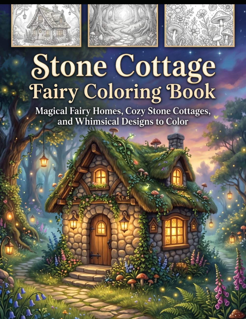 Stone Cottage Fairy Coloring Book: Magical Fairy Homes, Cozy Stone Cottages, and Whimsical Designs to Color