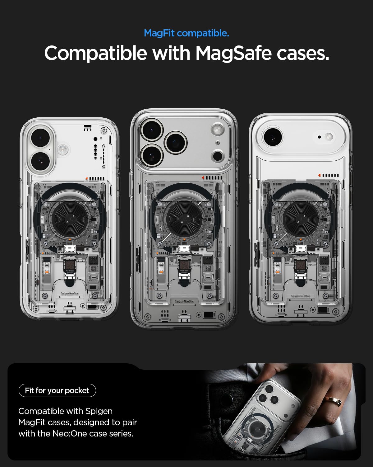 Spigen Ultra Hybrid MagFit Portafoglio MagSafe Wallet Magnetico Portacarte Compatibile con iPhone 17/16/15/14/13/12 Modelle, Accessori MagSafe - NeoOne