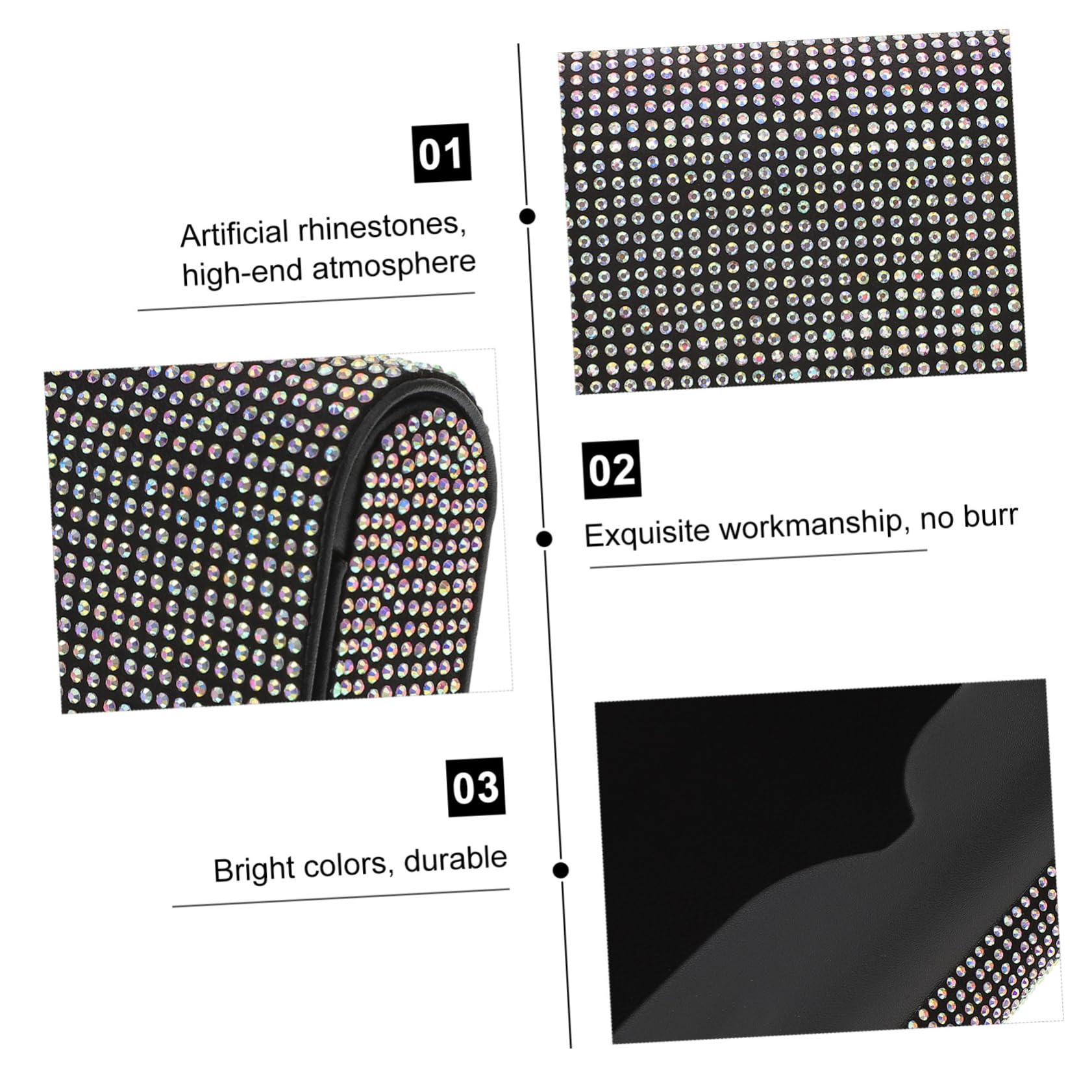 iplusmile 3pezzi Portaocchiali Da Sole Per Auto Con Design Strass Scintillanti Accessorio Per Donne Protezione Occhiali Contro Graffi Per Auto Camion e Rv