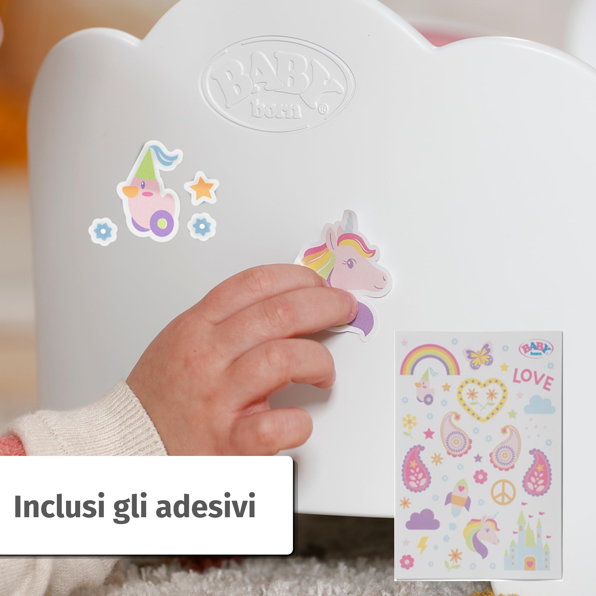 BABY born Letto arcobaleno con luce e ninna nanna