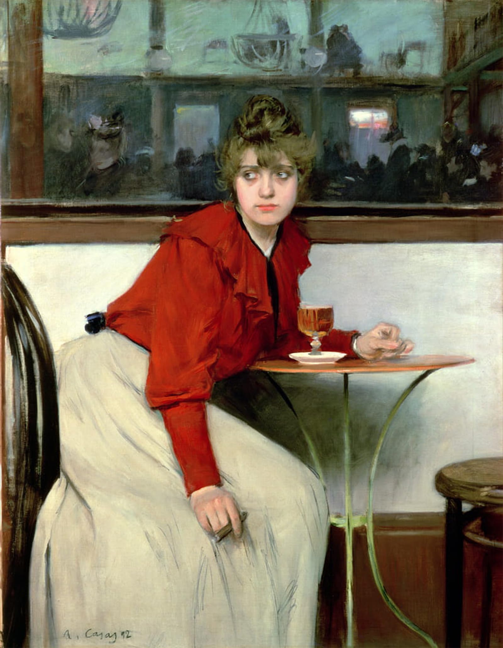 POSTERIIk Famous Print Pop Art Wall Art Graffiti Chica in a Bar by Ramon Casas I Carbo Art Prints for Home Decor 60x90cm