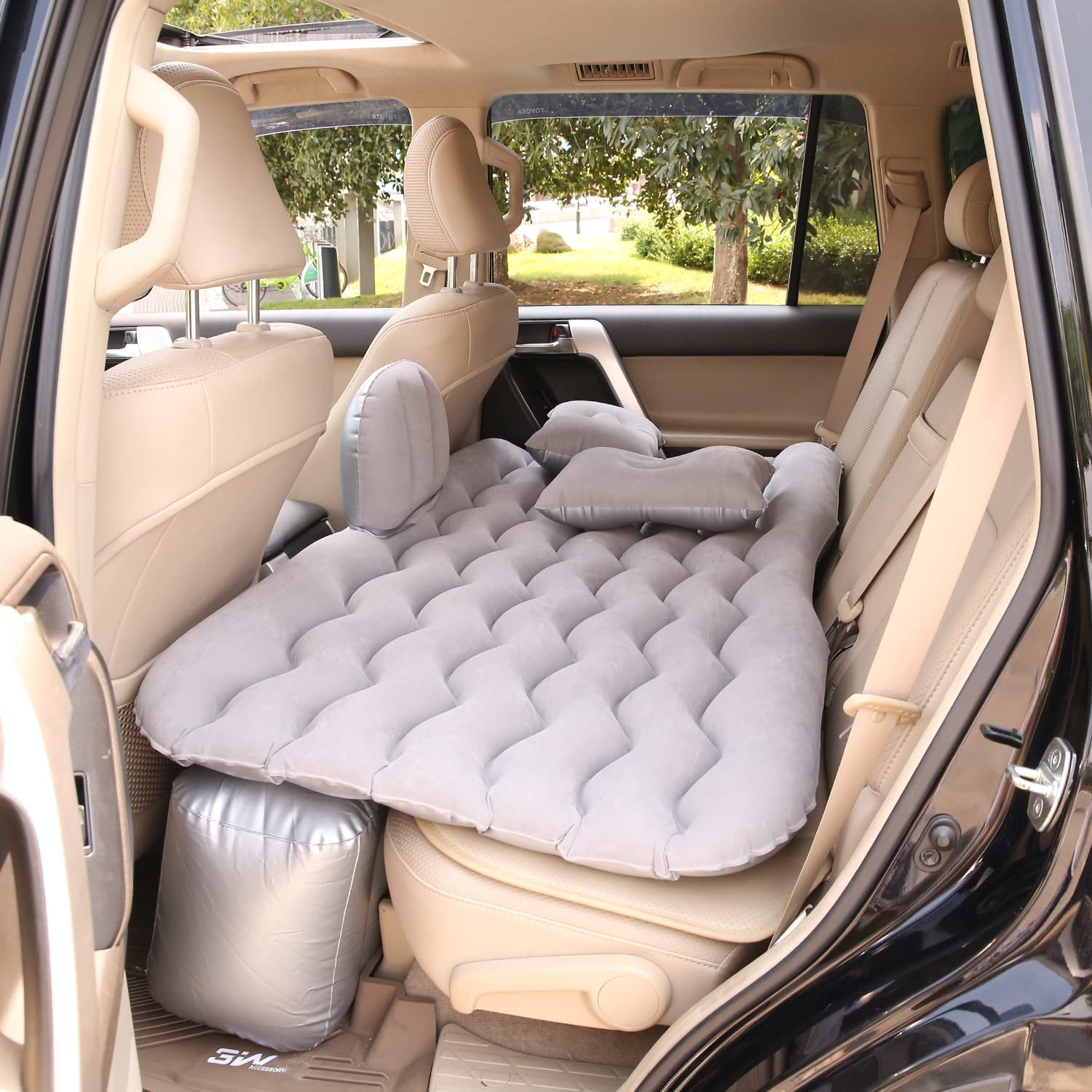 Allextreme EXUCMC1 Multifunctional Inflatable Car Bed Mattress Universal SUV Back Seat Travel Air Sofa with Headrest, Two Air Pillows, Car Air Pump & Repair Kit (Random Colour)-picture-12