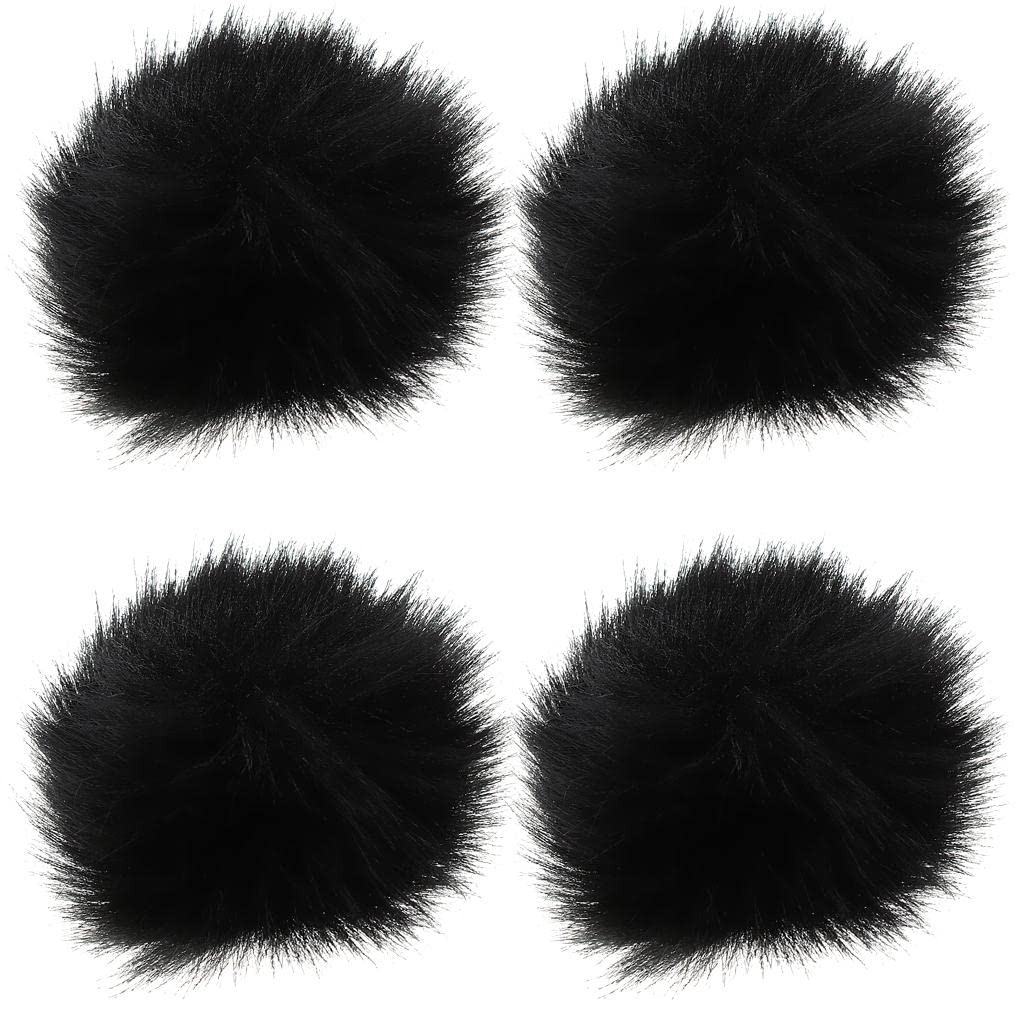 ATORSE 4xMicrophone Furry Windscreen Windshield Muff Mic Furry Cover black-image-33
