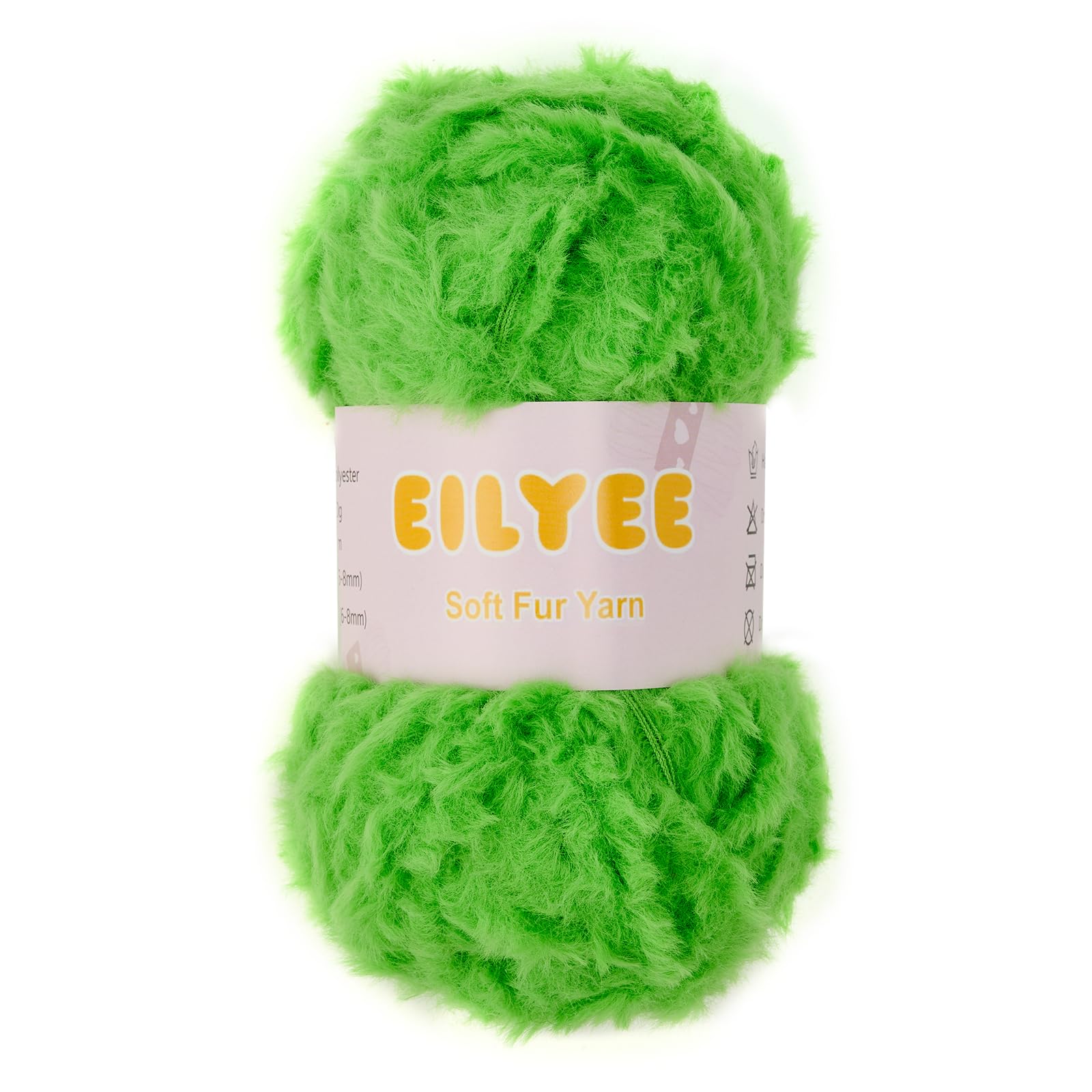 Soft Fur Yarn - Extra Fluffy Chunky Faux Eyelash Yarn for Crochet &amp; Knitting, Green, 50 g/1.76 oz,1 Pack