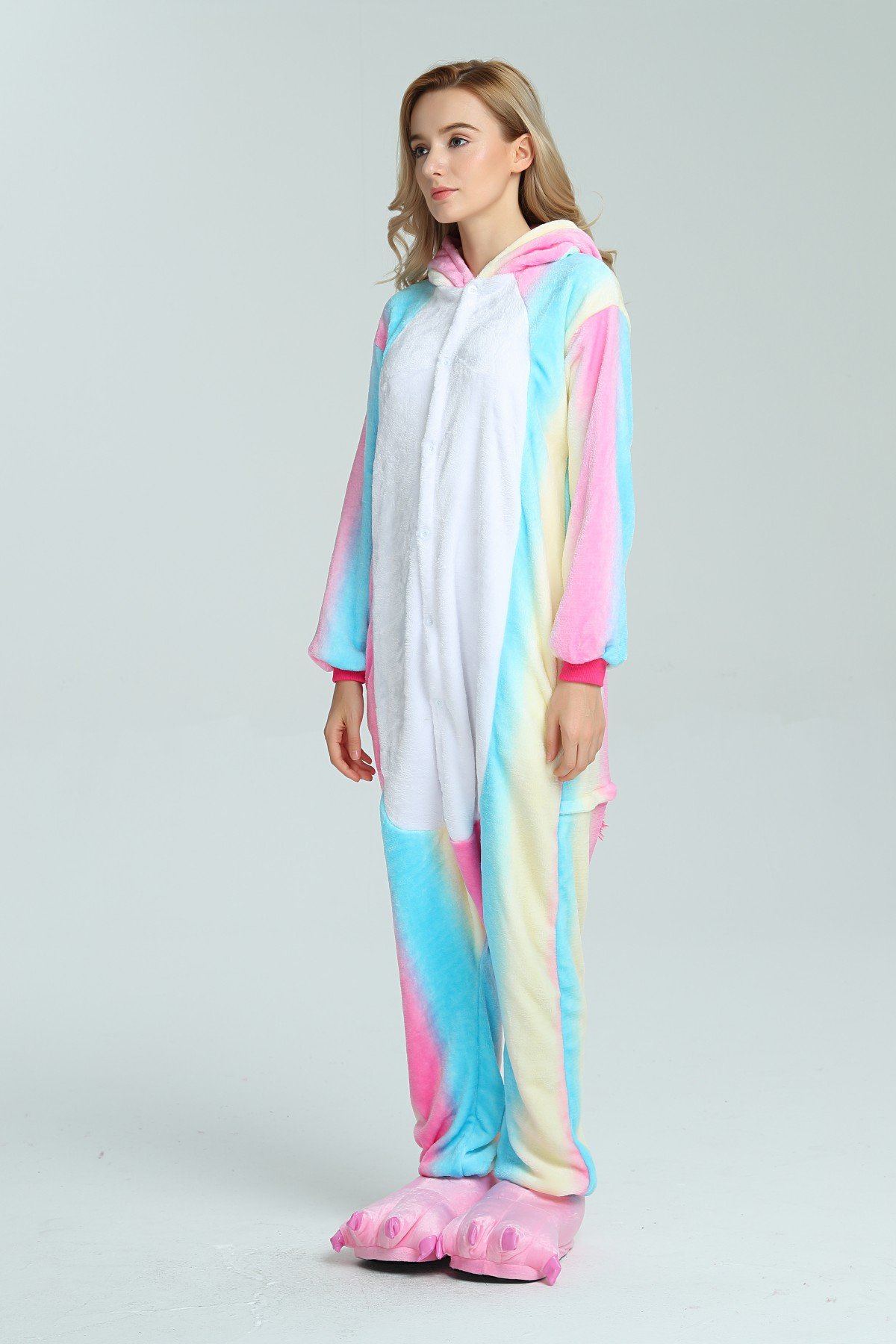 Unicorno Pigiama Kigurumi Animal Cartone Cosplay Carnival Costume OnesieTute Animato Costumi Pigiameria Regalo di Compleanno Festa Halloween Natale