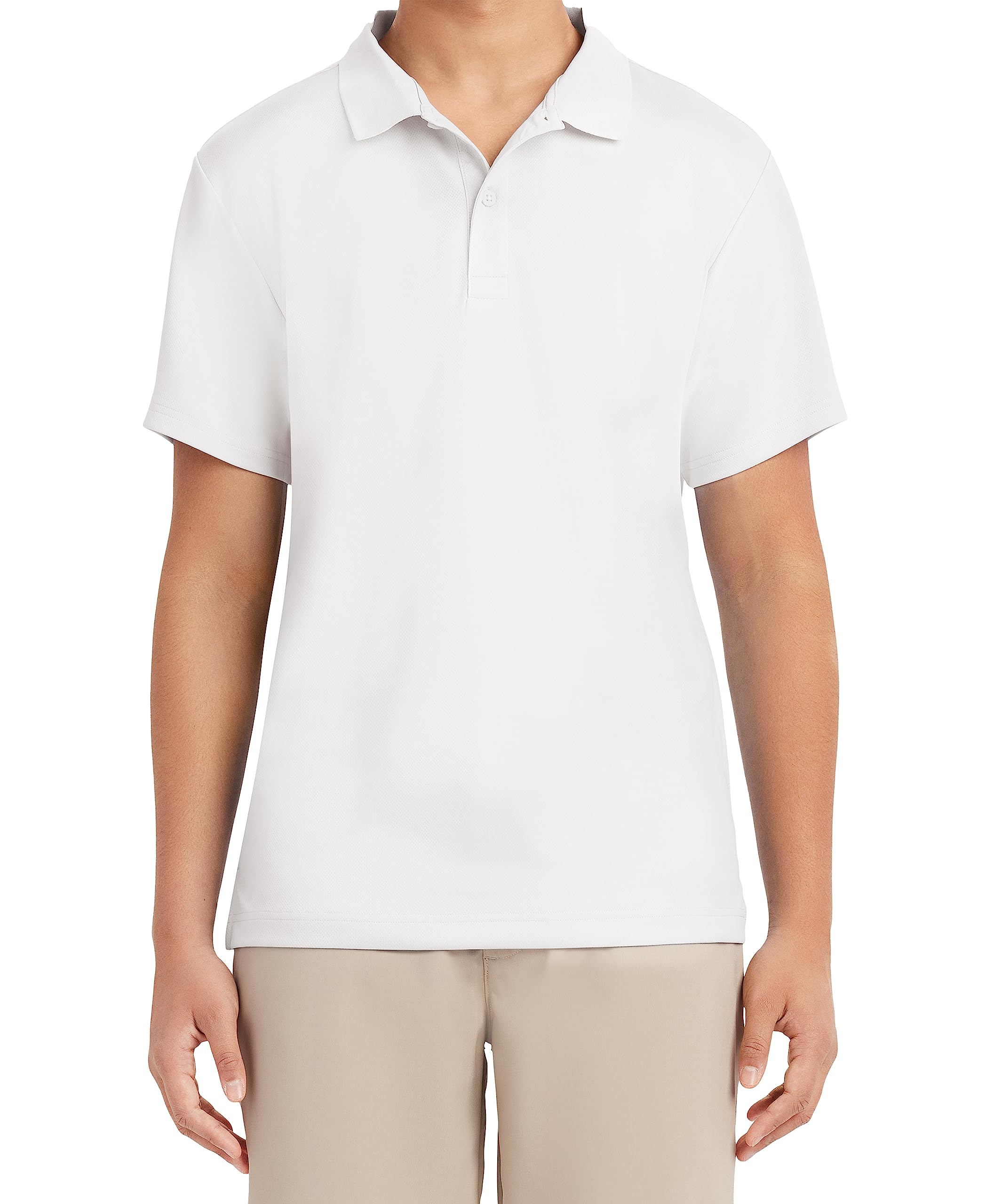 Nautica Men's White Short Sleeve Uniform Performance Polo Shirt, Medium 36/37