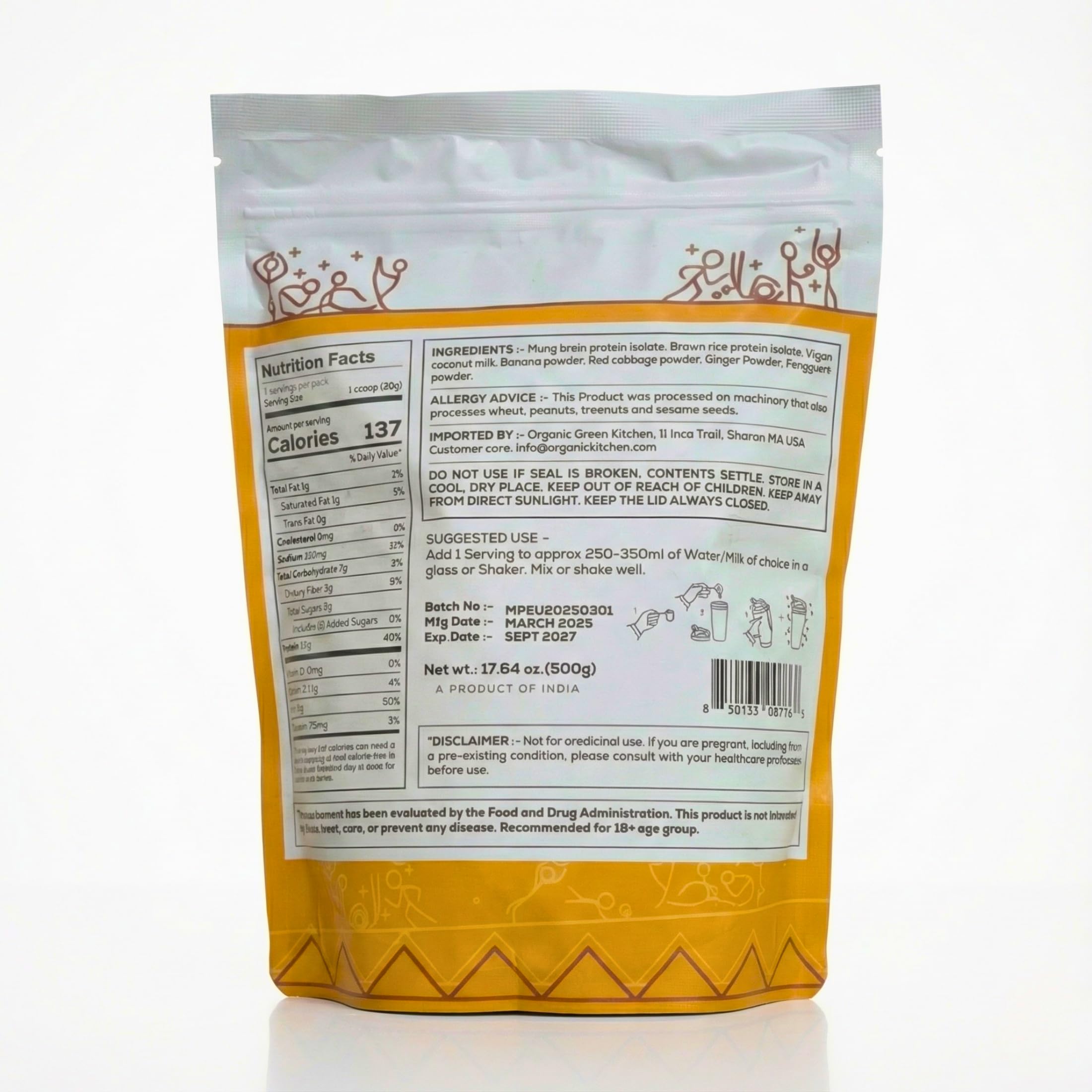 It's Moong Plant Protein Powder, Unflavored | Mung Bean & Brown Rice Isolate Blend Ginger & Fenugreek 24g Protein & 4.7g BCAAs | Vegan, Gluten Free, Soy Free, Lactose Free, Non-GMO, 17.64 oz (500g) — Amazon image 8