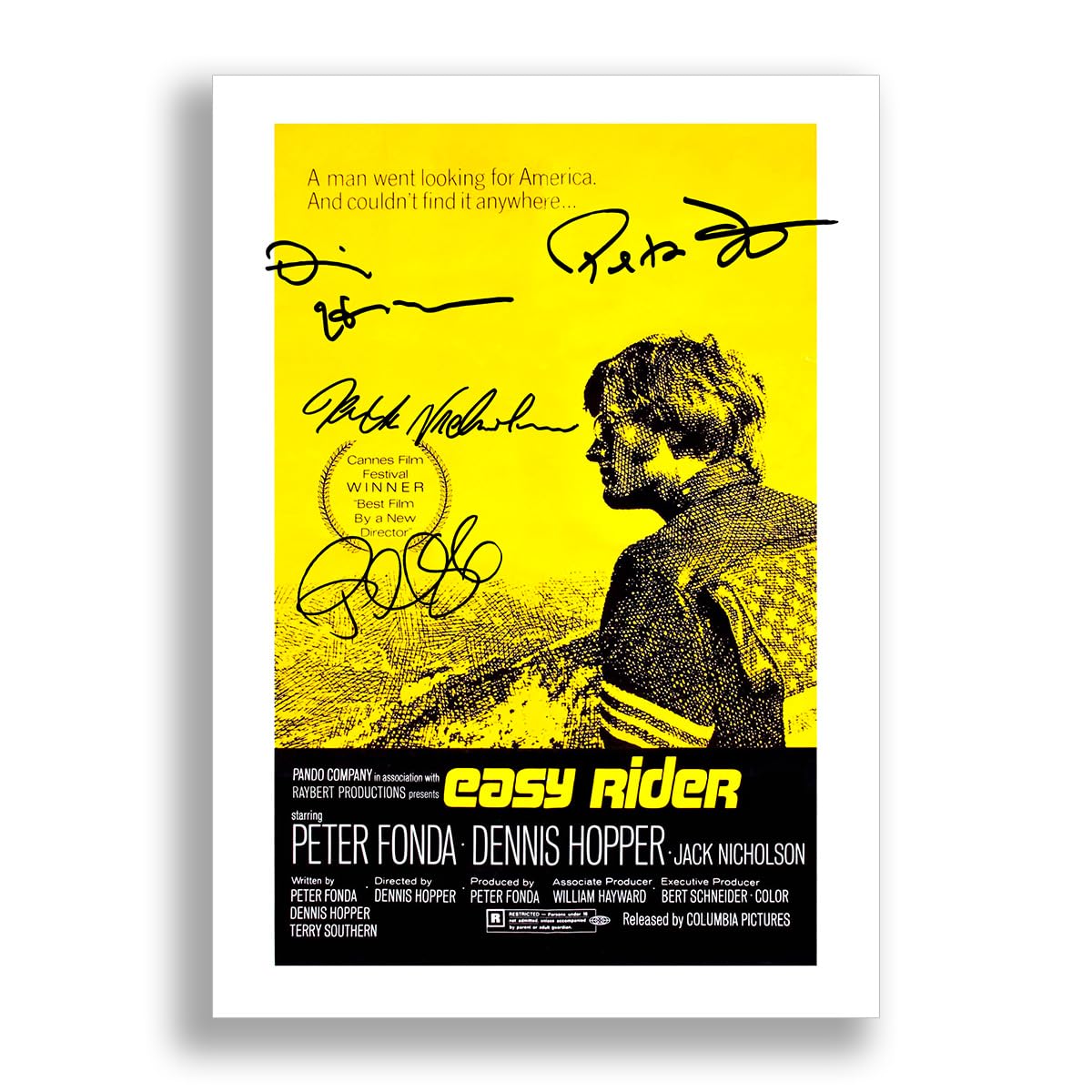 Mounted Gifts Easy Rider Cast Signed A4 Poster Photo Print Framed Autograph Gift Movie Film Peter Fonda (POSTER ONLY)