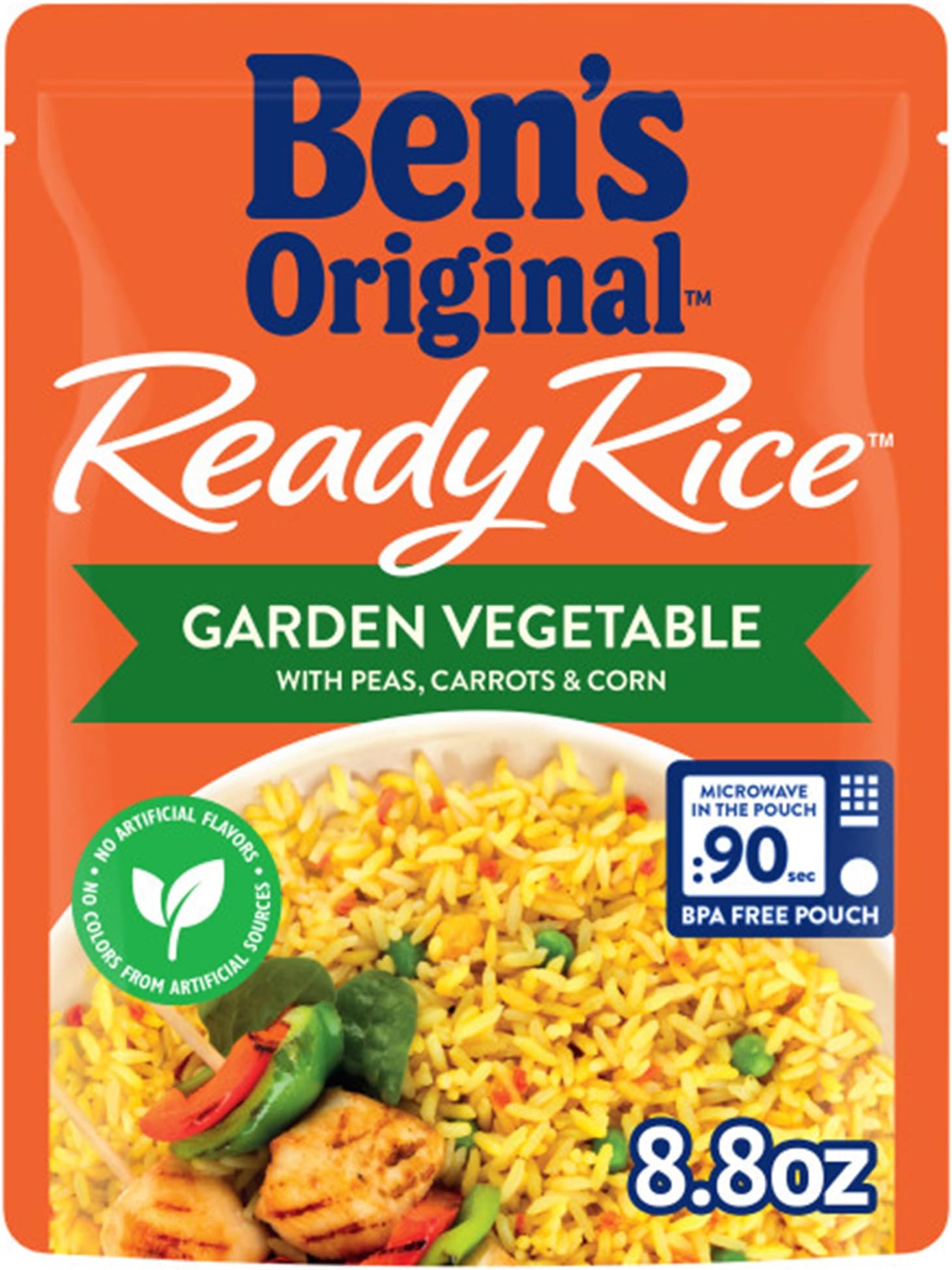Ready Rice Garden Vegetable Flavored Rice, Easy Dinner Side, 8.8 oz Pouch