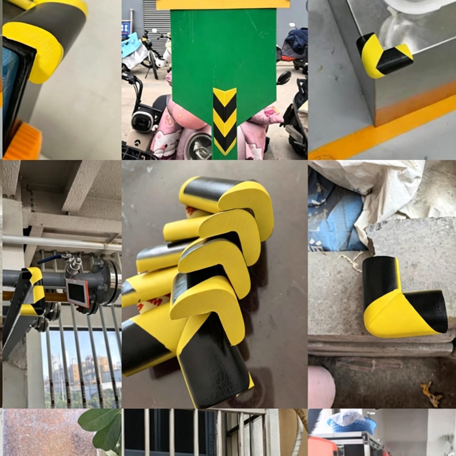 Protezioni Angolari A L In Schiuma NBR, Protezioni Per Bordi Autoadesive | Strisce Di Segnalazione Giallo-nere Ad Alta Visibilità, Per Mobili E Sicurezza Industriale(12PCS)