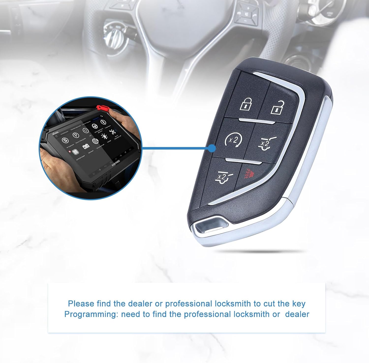 Smart Key for Cadillac 2021-2025 Escalade, NorthAmerica Remote 6-Button Proximity Key Fob Replacement for Cadillac Escalade YGOG20TB1