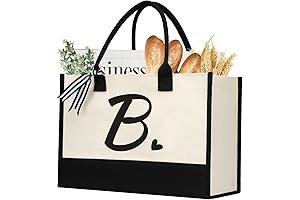 Baby Shower Large Jute Tote Bags Bulk Canvas Bag Initial Canvas Tote...