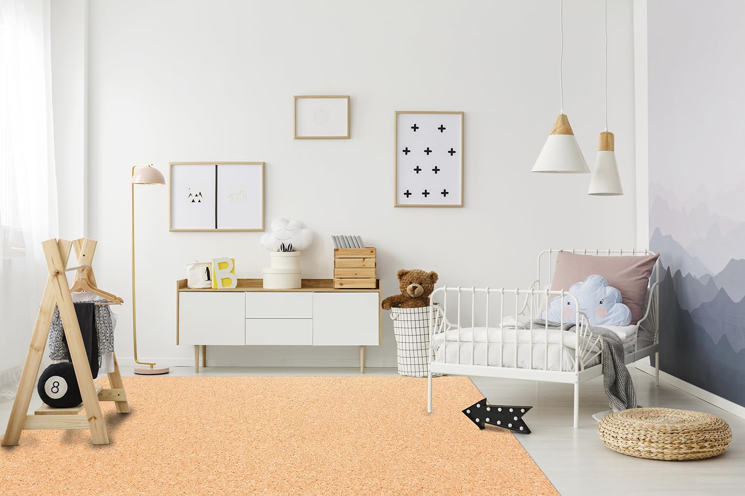 DobleUve Estudio Tapis Vinyle imprimé Liège | 140x200 cm | Tapis Cuisine | Tapis de Salon Antidérapant Antifongique Ignifuge | Tapis Enfants | Tapis Bain PVC | Tapis PVC