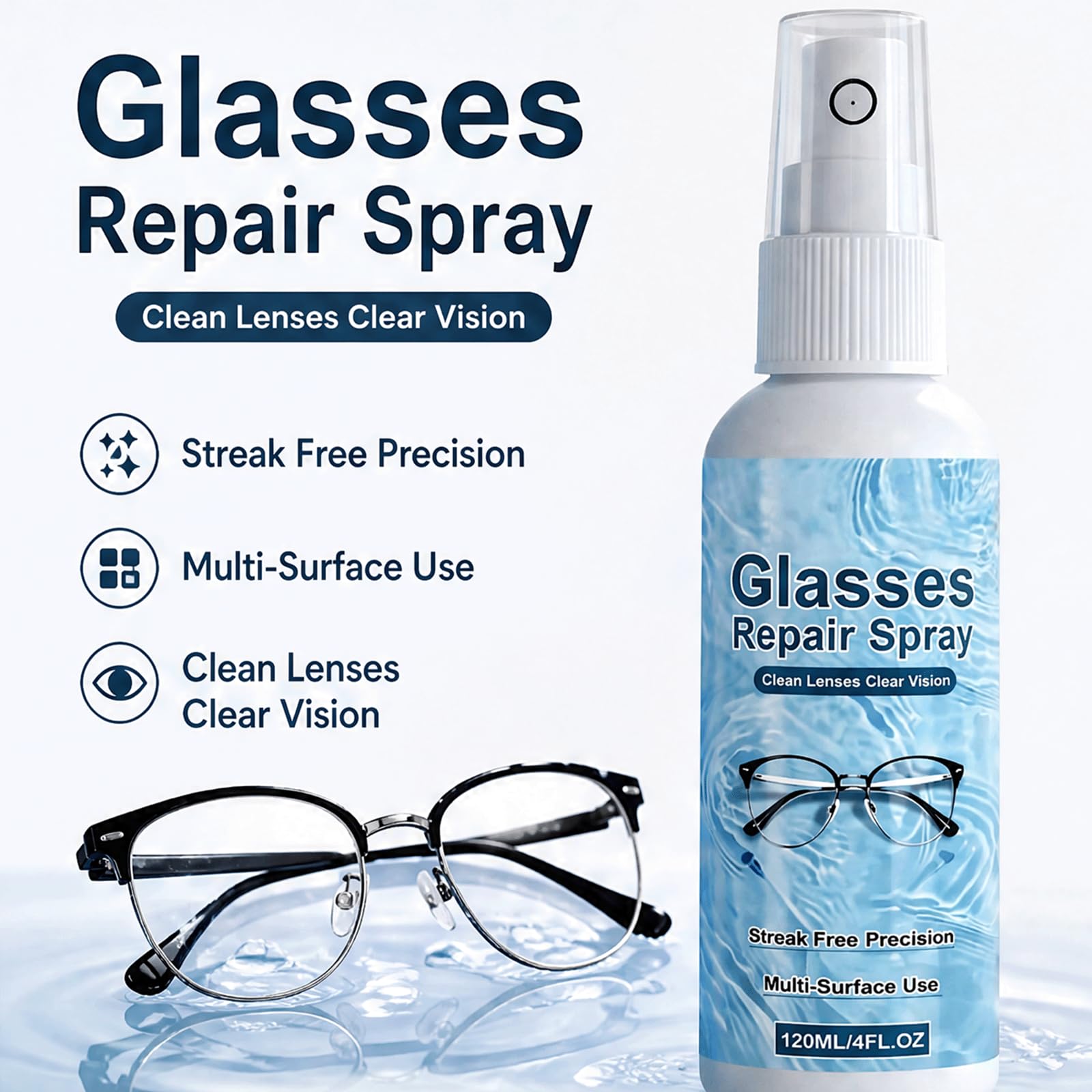Expert Lens Scratch Remover Spray & Cleaner, kleinere Kratzer Reparatur, schnell trocknende streifenfreie rückstandsfreie Formel, tragbare Linse Anti Fog Spray (5PCS)