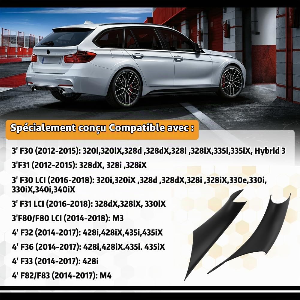 Poignée de Porte Intérieure pour B-M-W X3 X4 Series F30/F31/F34/F80, 320, 328, 330, 335, M3 (2012-2018) and 4 Series F32/F33/F36/F82/F83 428, 435, M4 (2014-2017) Noire
