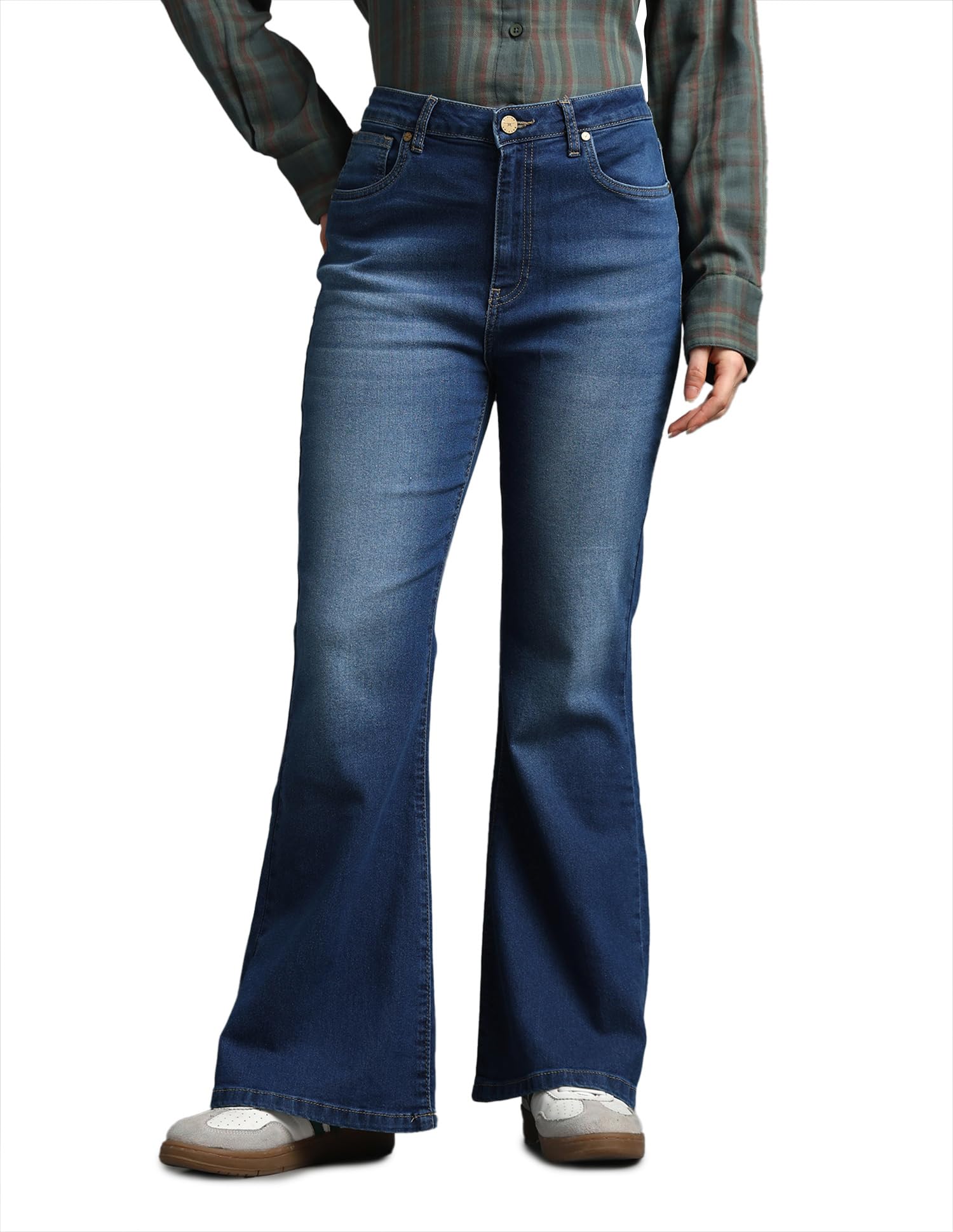 flying machine Ultra Wide Flare Mid Rise Jeans-picture-17
