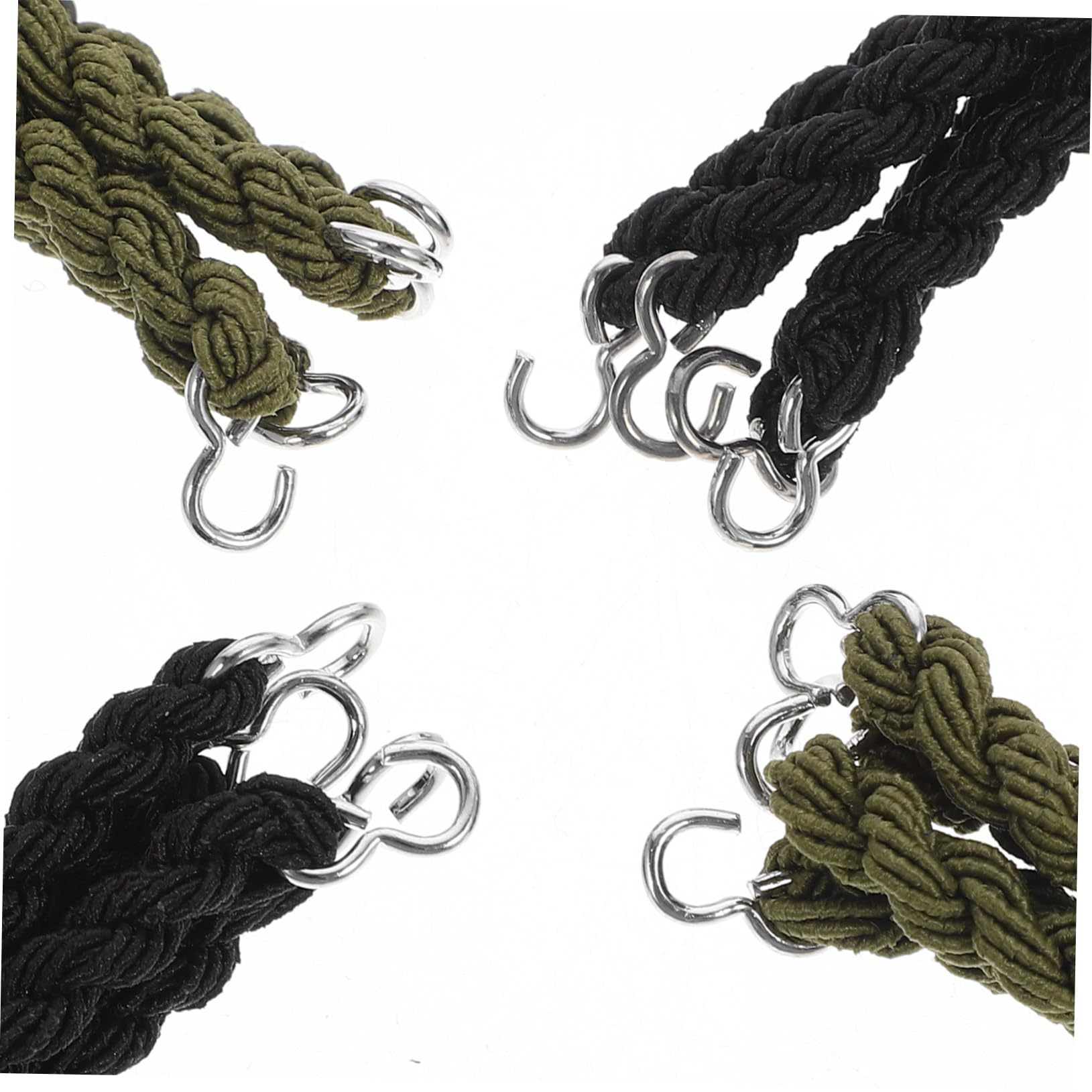 Kisangel 8Pcs Elastic Boot Fixing Bands Elastic Boot Straps Camping Boot Bands for Army （black+green)