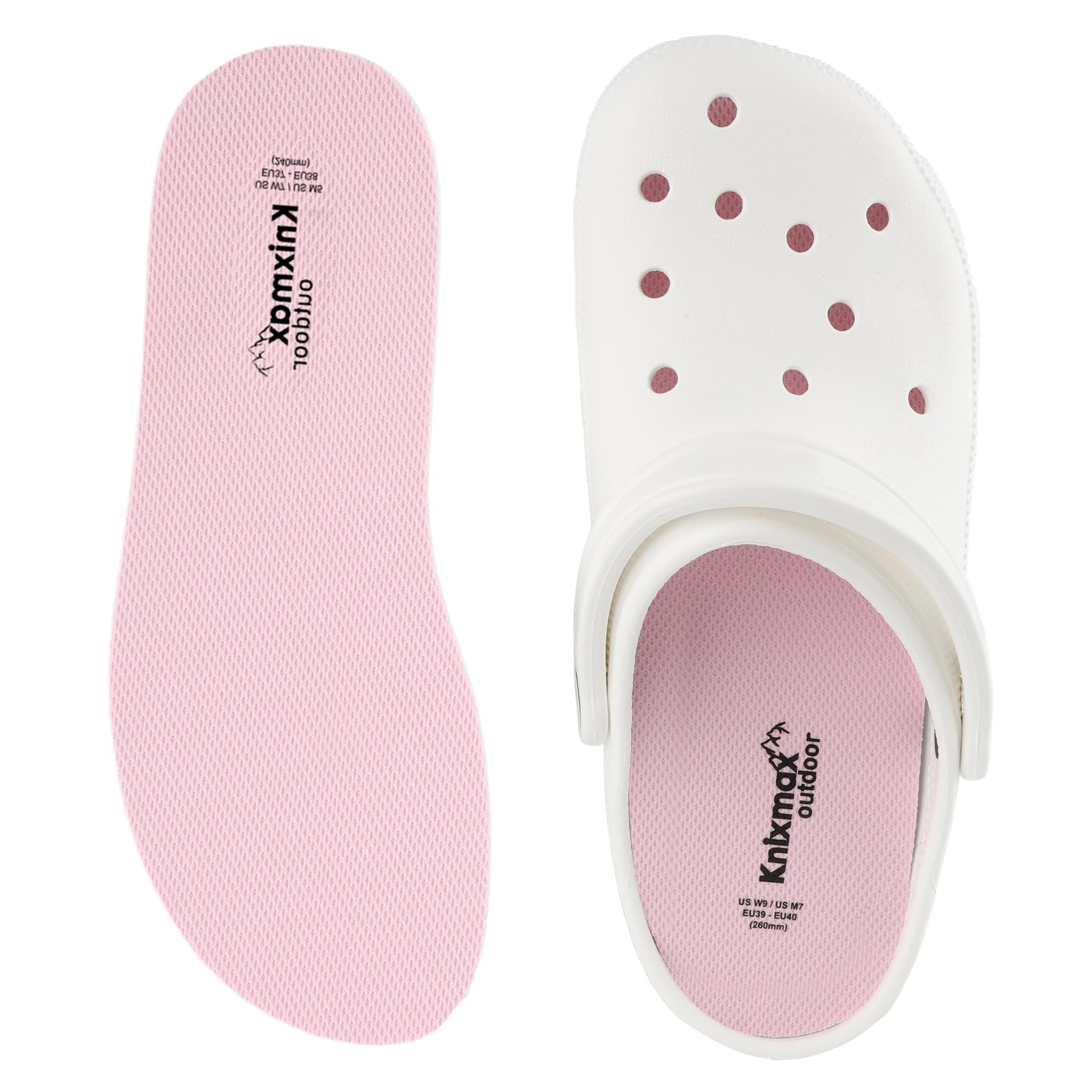 Knixmax Outdoor Men Women Insoles for Crocs Ultra-Thin Comfort Shoe Inserts for Garden Clogs, Nurse, Chef, Water Shoes, Waterproof Replacement