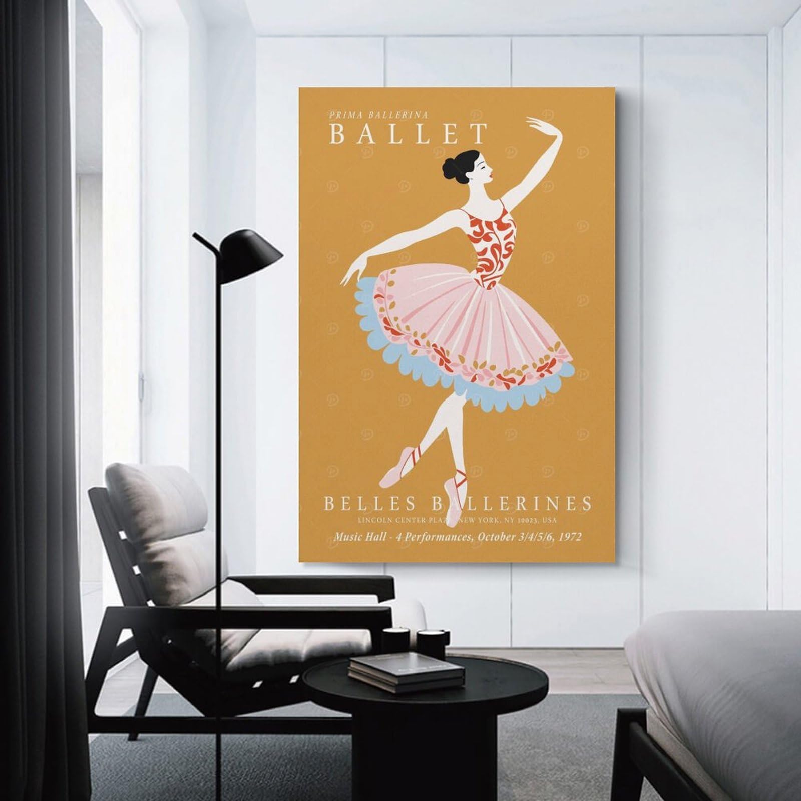 Junmoney Prima Ballerina Ballet Wall Picture Print 20x30inch(50x75cm), for Picture Wall Styling in Lounge Or Bedroom, Ideal for Building A Coordinated Art Wall