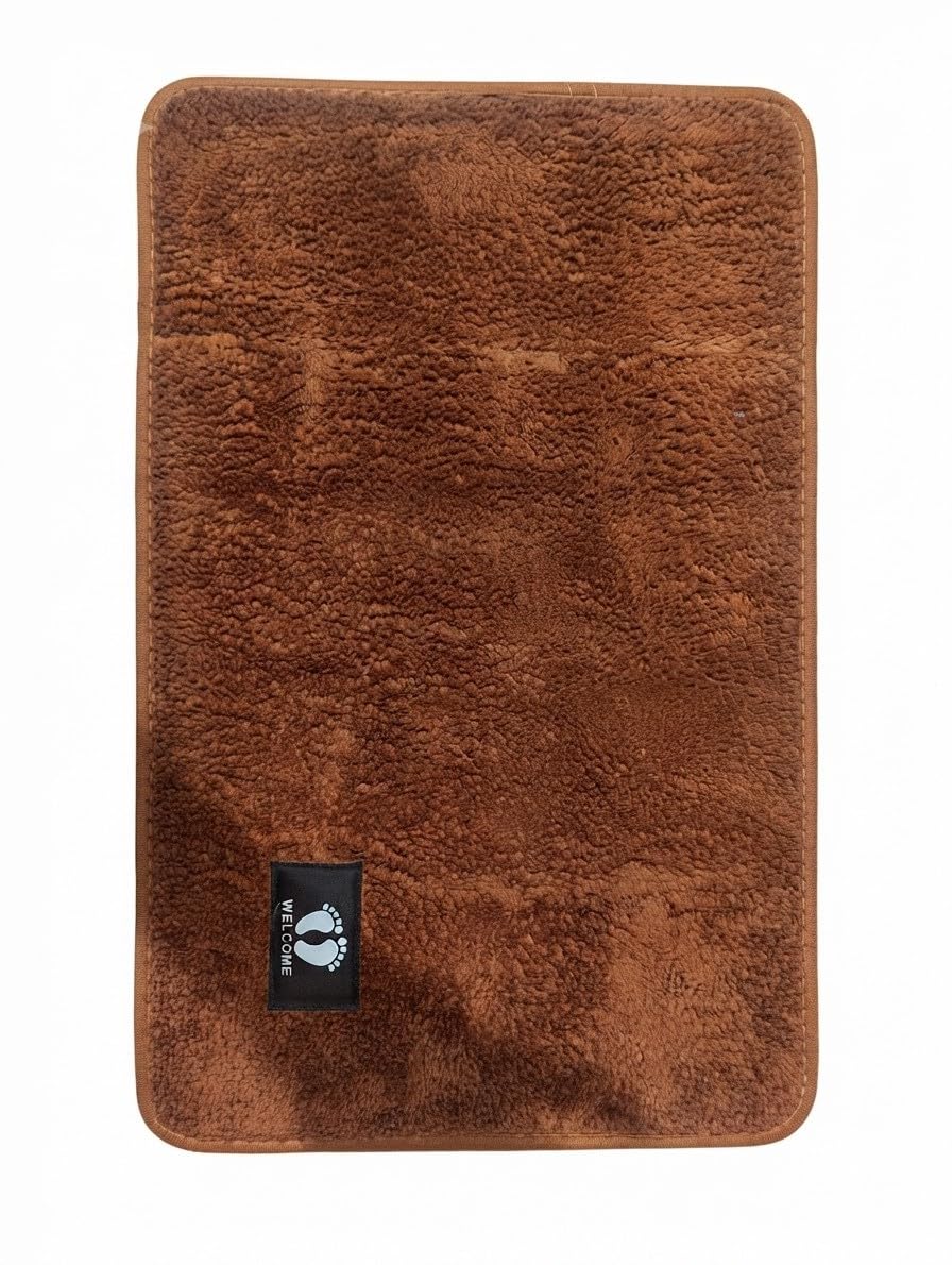 Cloudy Microfiber Chenille Door Mat, 40 x 60 cm (16 x 24 Inch) Light Brown | Super Absorbent, Quick Dry, Anti-Skid, Multi-Room Use, Soft Chenille Fabric-image-49