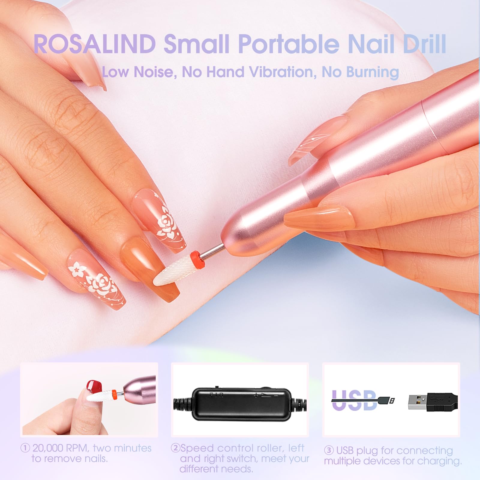 ROSALIND Kit Semipermanente Unghie, 20+4 Pezzi Kit Unghie Gel Completo con 48W UV LED Lampada Fresa per Unghie, Kit Smalto Semipermanente Completo Bianco Nero Viola Rosso Blu Verde Colori Regalo