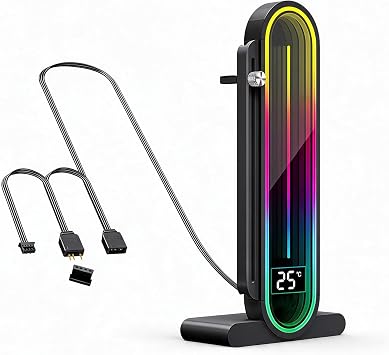 RGB GPU Stand with Temperature Display Height Adjustable