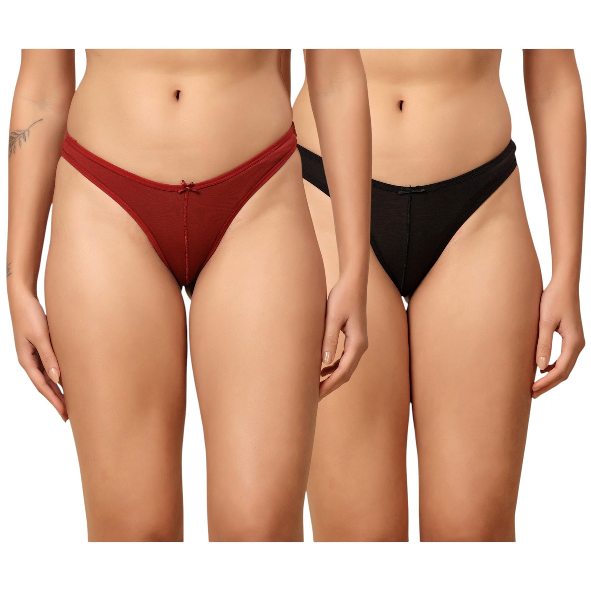 Pack of 2 Women Microfiber & Cotton Brazilian Bikini-image-18