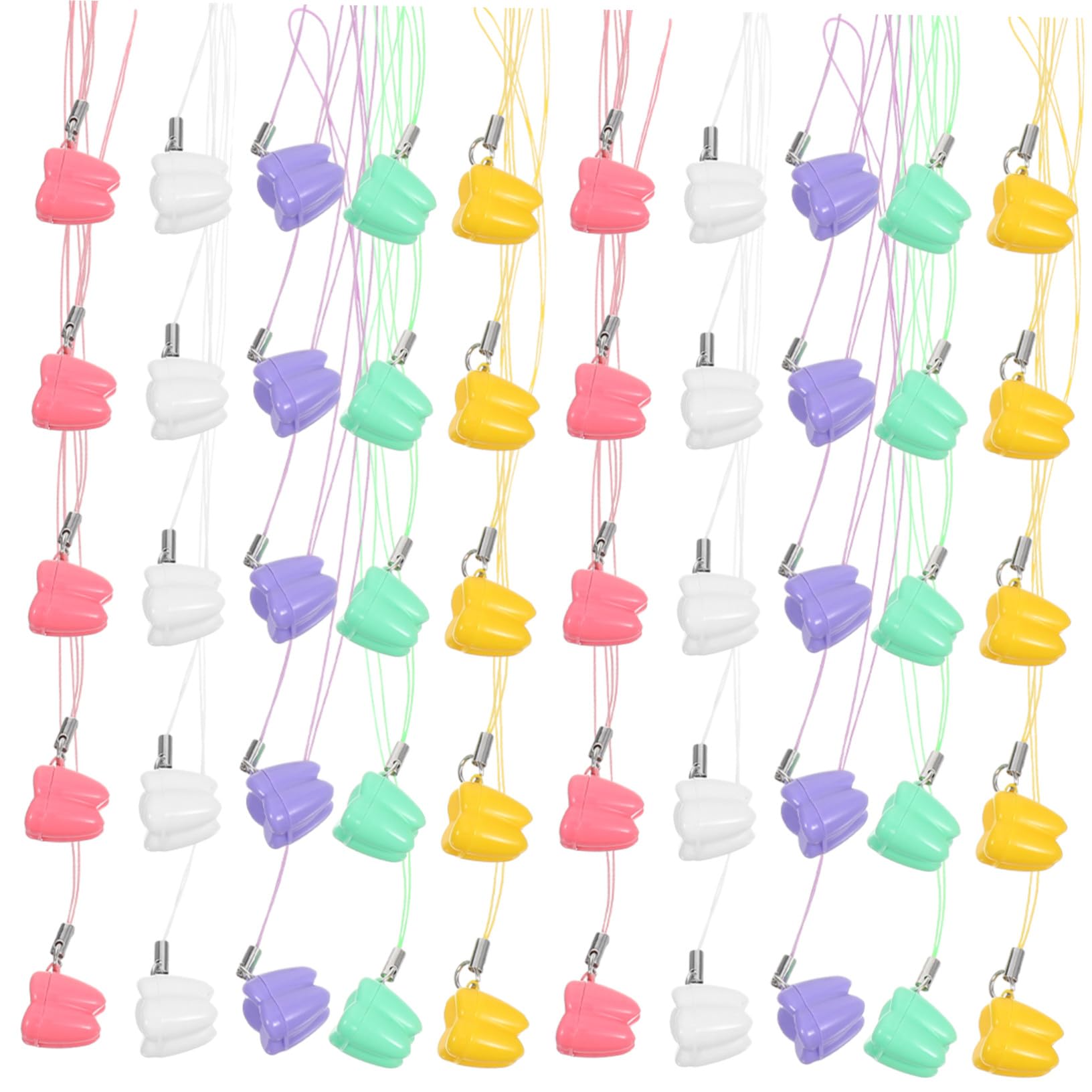 Hohopeti 50 Piezas Caja Guardadientes Infantil con Cordon Estuche de Plástico Duradero Colores Surtidos para Bebés Organizador Portátil para Dientes de Leche y Recuerdos de Fiesta