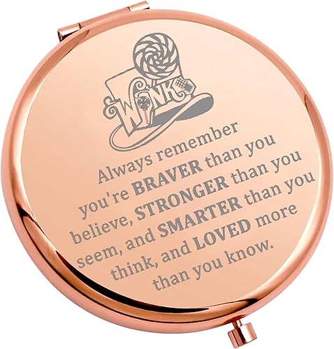 WSNANG Willy Musical Inspired Gift The Chocolate Factory Wonka Maquillaje Espejo Wonka Fans Regalo Musical Lover GIF (Wonka Mirror)