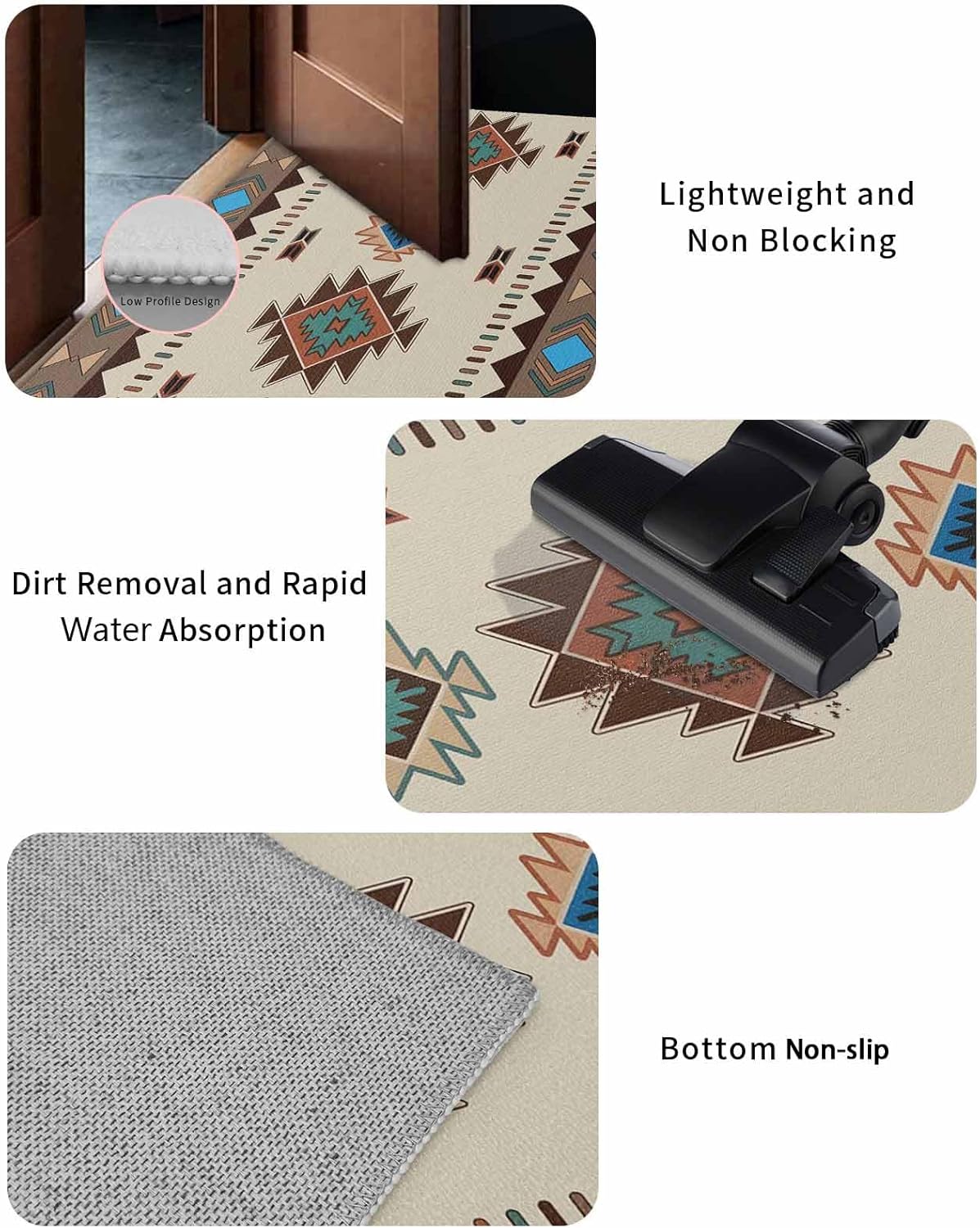 Front Door Mat, Non - Slip Absorbent Door Entry Mats, Doormats Indoor/Outdoor Entrance Small Rugs, Native American Indians of The American Southwest Doormat - Floor Mats for Home 24x36 Inch