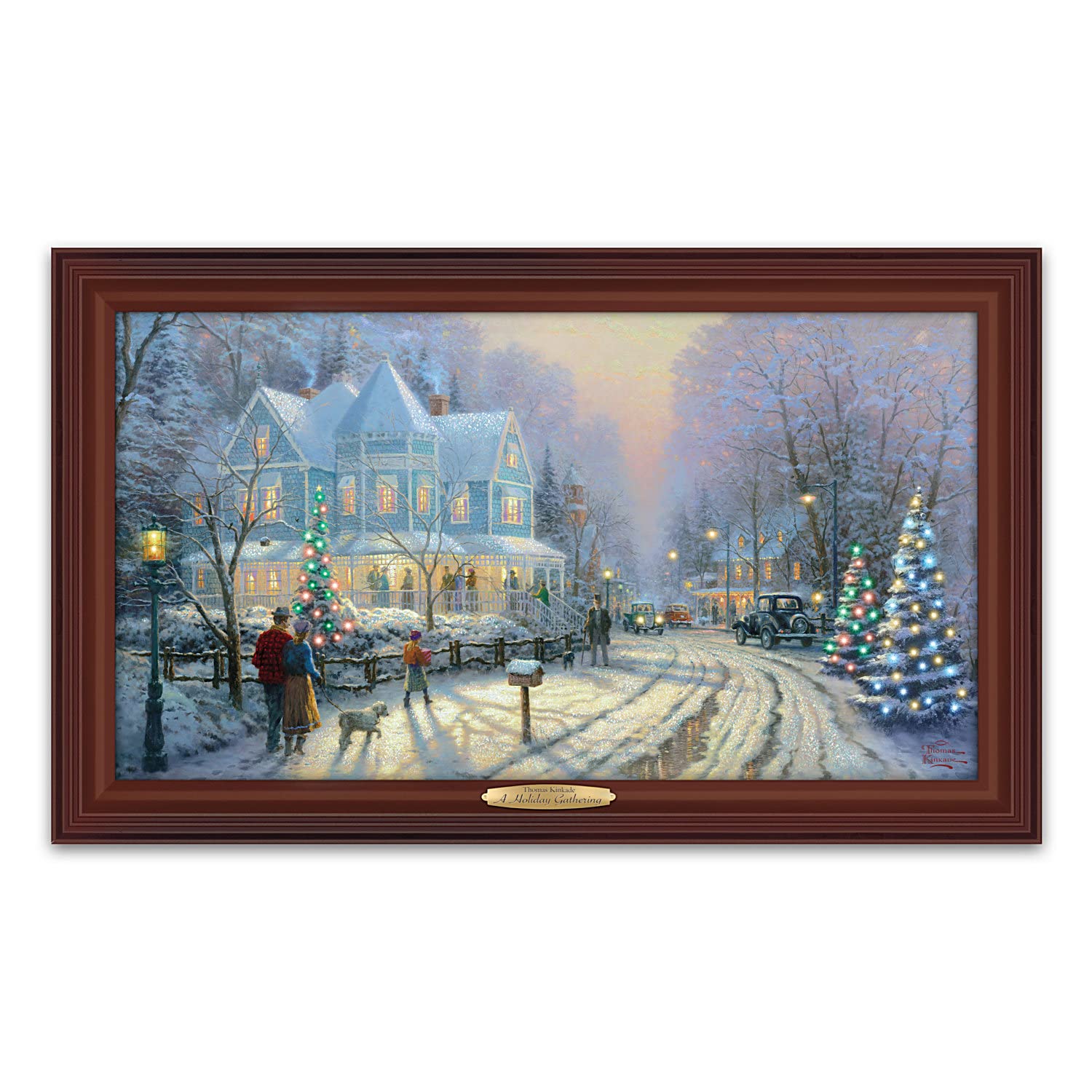 Amazon.co.jp: Thomas Kinkade Authenticキャンバス印刷: A Holiday