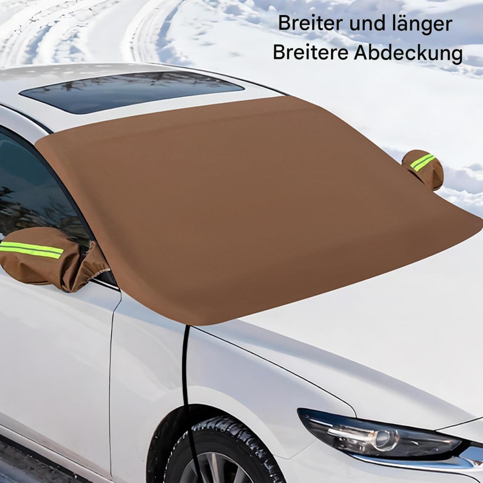 Housse Pare-brise Neige pour Voiture Imperméable Cuir PU Anti-Poussière