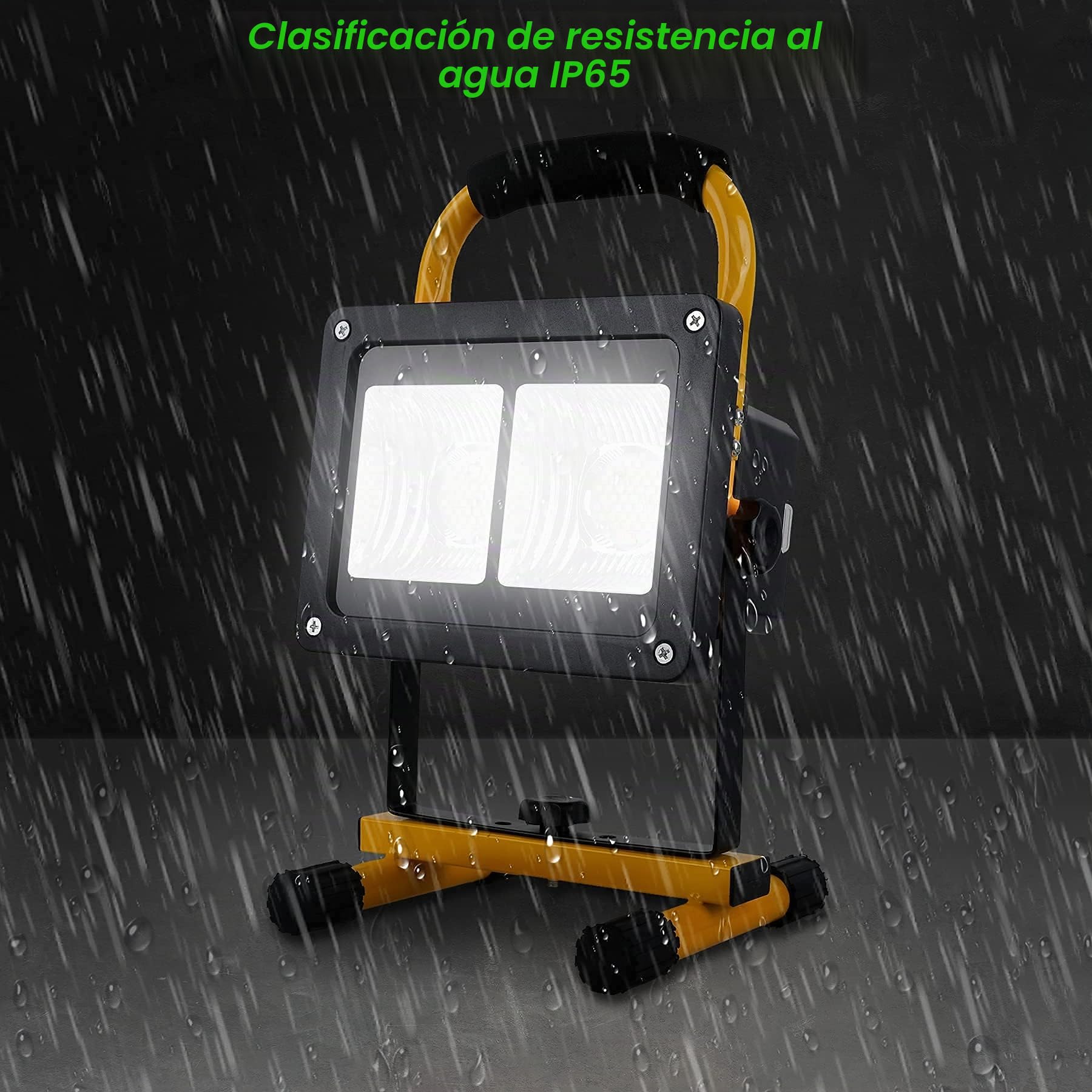 T-SUN Foco de Trabajo LED, Recargable Luz de trabajo 9000mAh, Foco Led Recargable Portátil Recargable USB Plegable para Jardín, Taller, Garaje, Camping, Obra