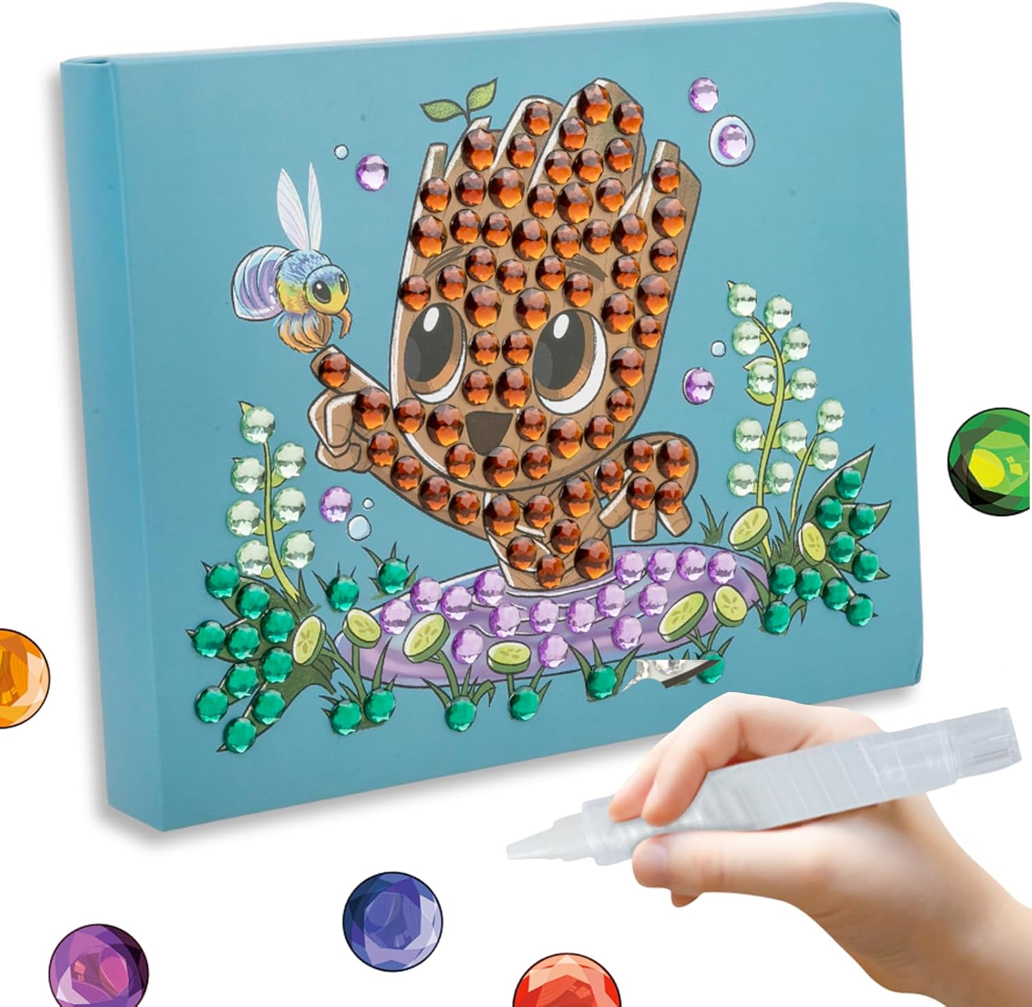 CRYSTAL ART Groot Junior Canvas Kit 25x20cm Marvel Big 12mm Gems