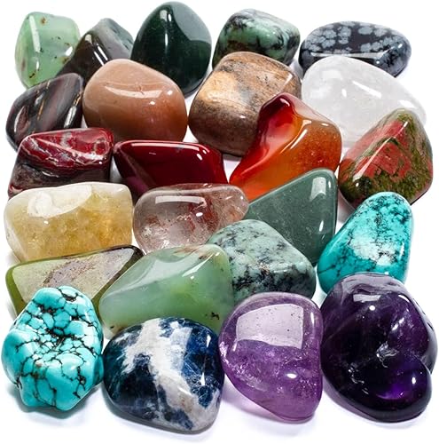 Miniatura 1 de KALIFANO Piedras pulidas a granel, más de 1,000 quilates, cristales curativos pulidos mezclados y gemas para reiki, manualidades, niños y decoración