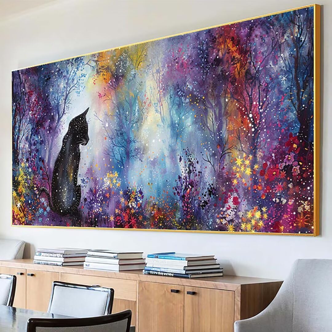 Diamond Painting Cat Diamond Art Painting Kits Adults, Flower Diamond Art Kits for Adults, DIY 5D Big Diamond Painting 20x40in Square Drill Diamond Painting Kits for Adults, Hobbies for Women q-4