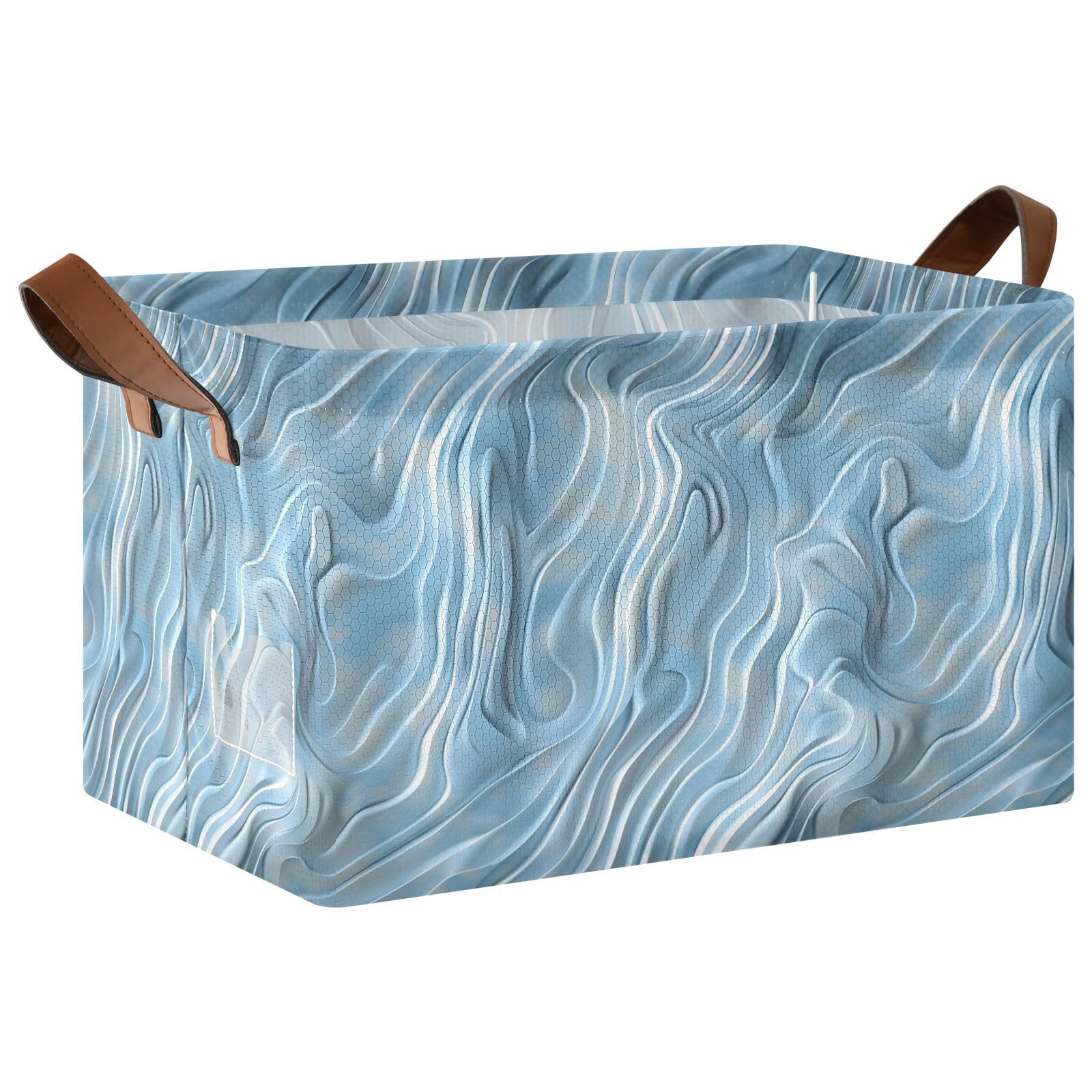 Boîte de rangement marbre bleu Mnsruu grand cube étanche pour placard