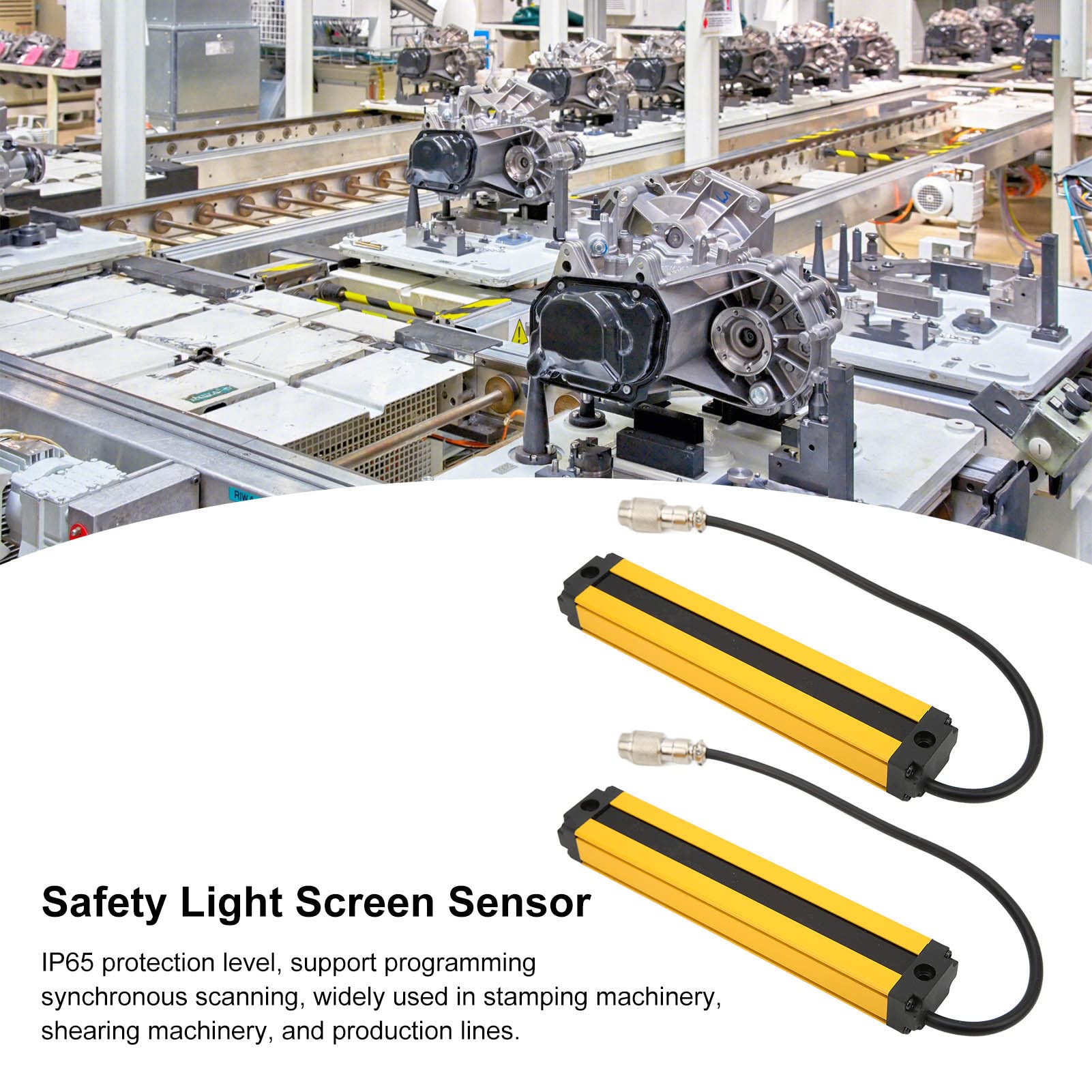 BEM0620 C 100NB Kurtyna świetlna Bezpieczeństwa Czujnik Ekranu światła Podczerwonego ABS Stop Aluminium 6 Wiązek Rozstaw 20 Mm IP65 10 do 30 V dla Linii Produkcyjnych do Tłoczenia i Cięcia