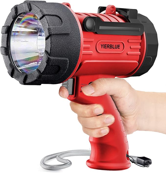 YIERBLUE Rechargeable Spotlight Flashlight with 1000,000 Lumen LED