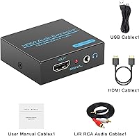 Vista 6 de VPFET Divisor de extractor de audio HDMI 4K 0.138 in convertidor adaptador con AUX RCA L o R salida estéreo soporte 1080P 3D compatible para PS4
