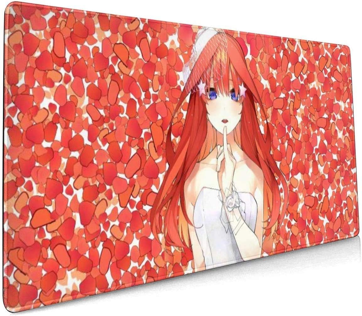 Iipad 五等分の花嫁 中野 五月 なかの いつき 大型マウスパッド ゲーミングマウスパッド デスクマウスパッド 滑り止め 防水キーボードパッド 90x40x0 3cm ノーブランド品