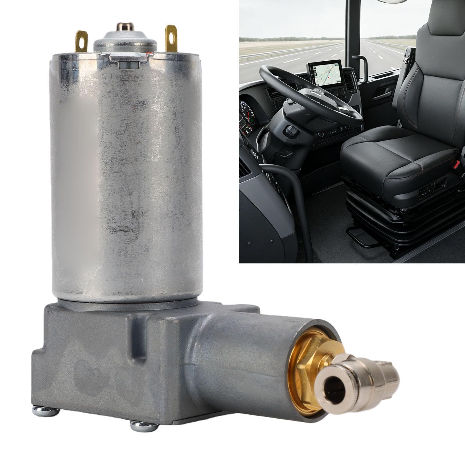 Tonysa Compresor de Aire de Asiento DC 12 V para Asiento del Conductor con Suspensión Neumática de Camión.Motor de 12 V .para Asientos de Conductor con Suspensión Neumática.Absorción Efectiva de