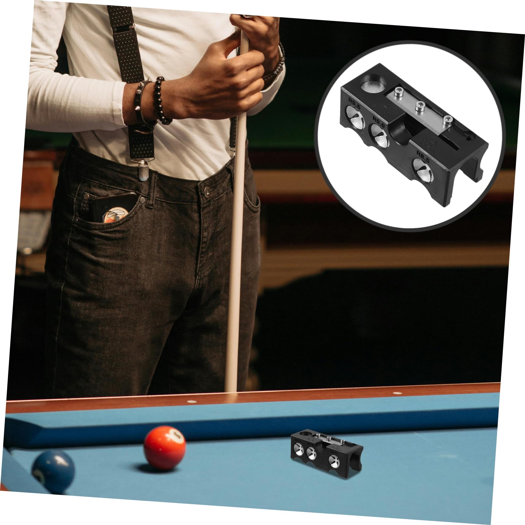 Yardwe 1Set Billiard Tip Tool Pool Tip Shaper Burnisher for Precision Performance Lightweight Durable Plastic Billiard Accessory