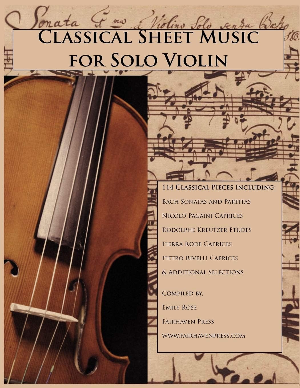 Fairhaven Press Classical Sheet Music for Solo Violin
